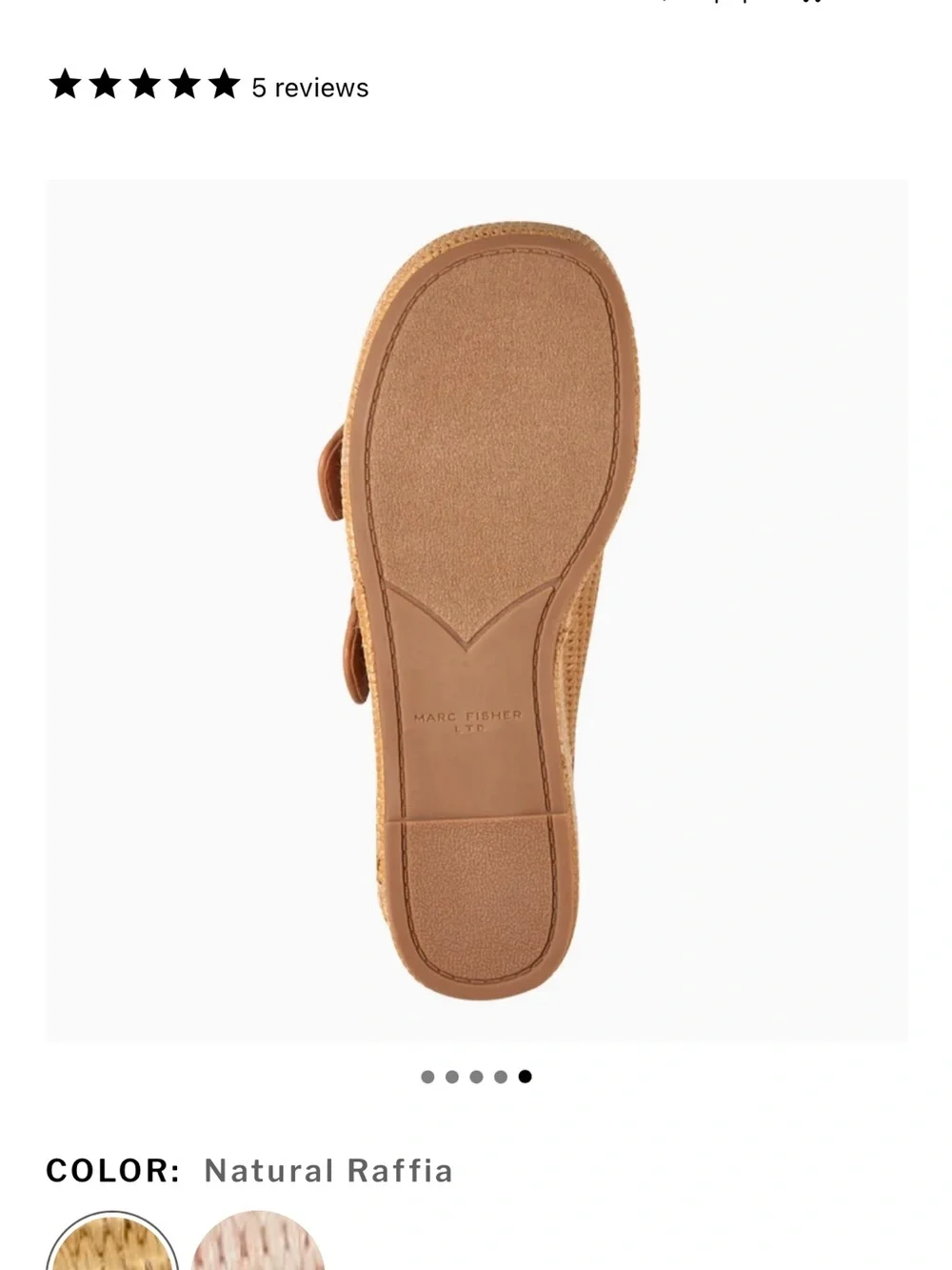Marc Fisher Natural Raffia Double-Buckle Platform Slide